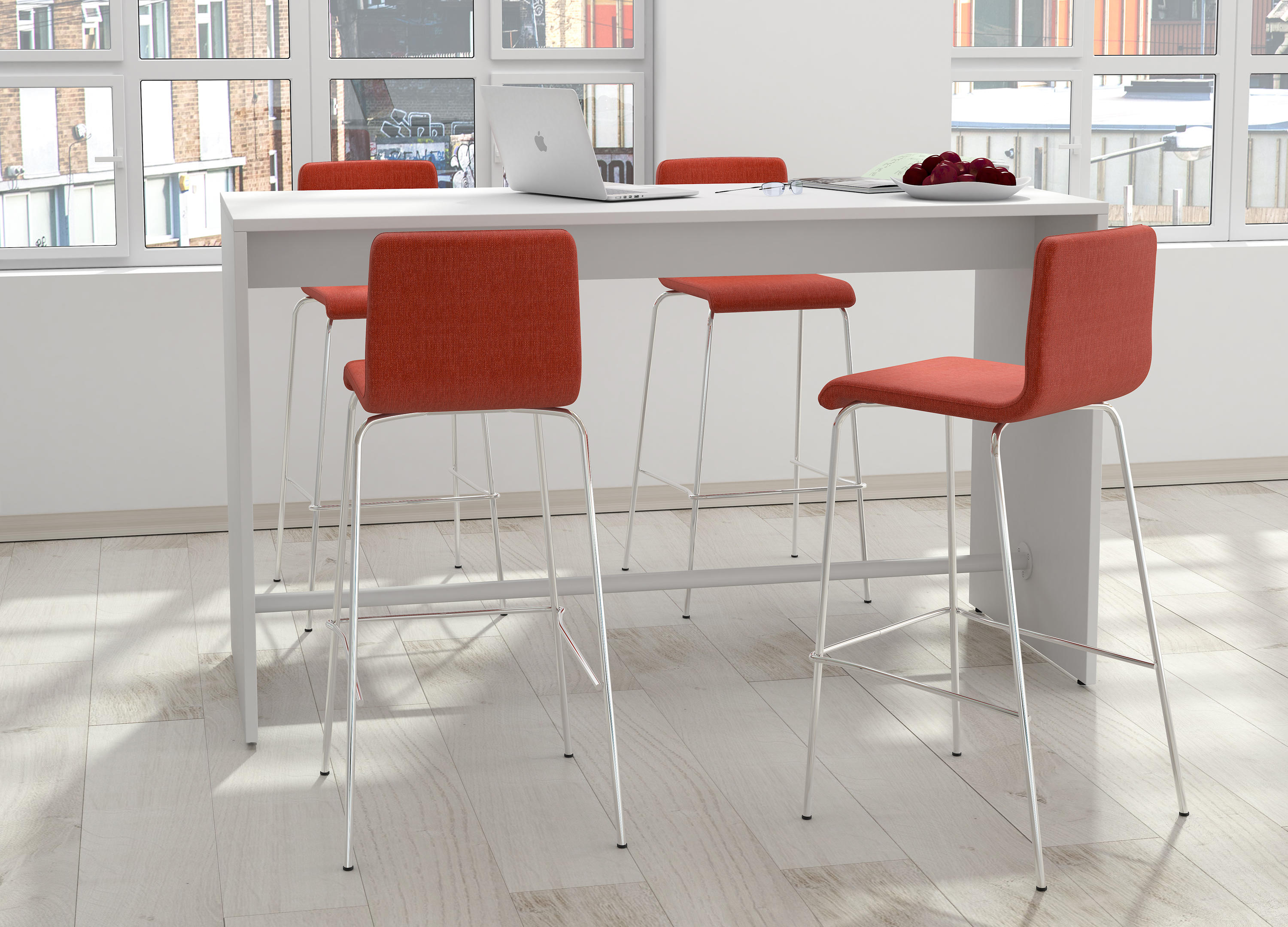 Moon High Chair w/Chromed Steel 4-Leg Frame