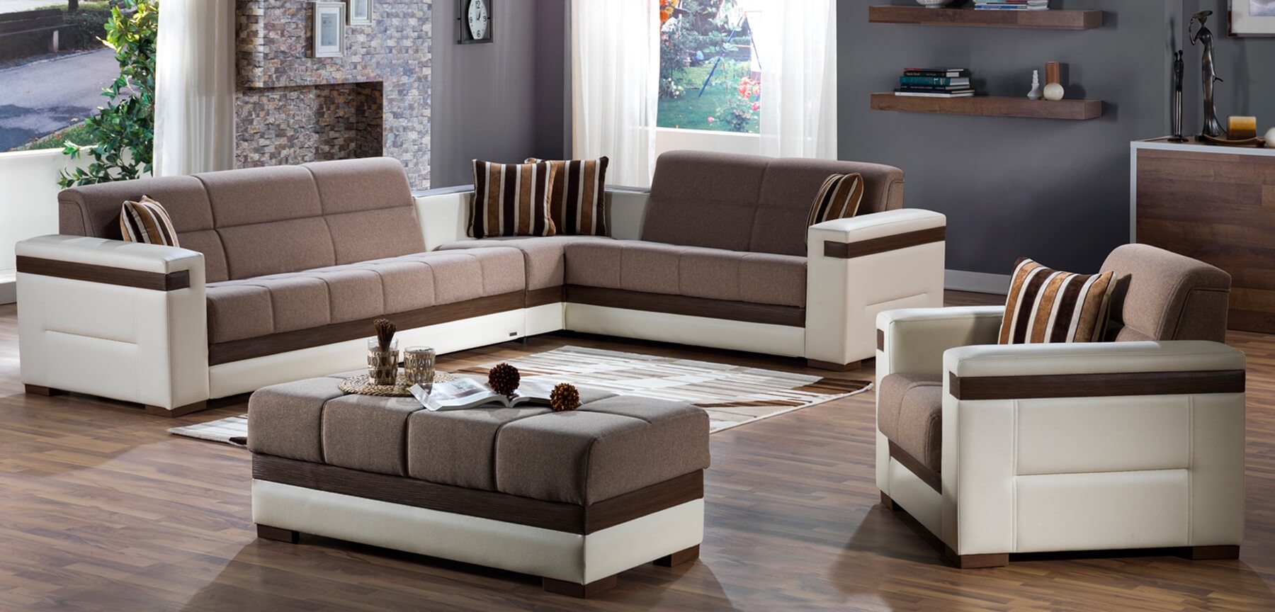 Moon Convertible Sectional Sofa Platin Mustard