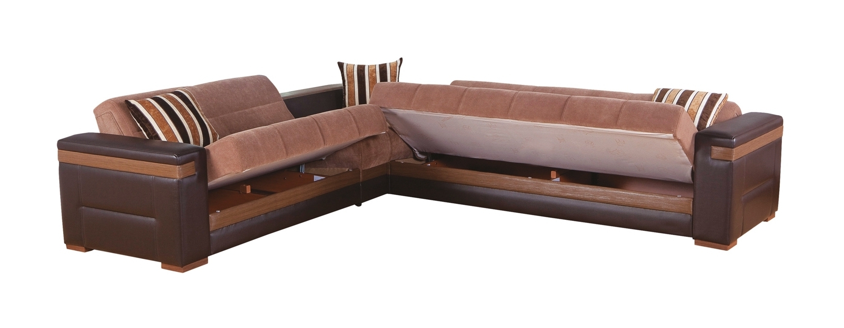 Moon Fabric/PU L-Shaped Sectional Sofa