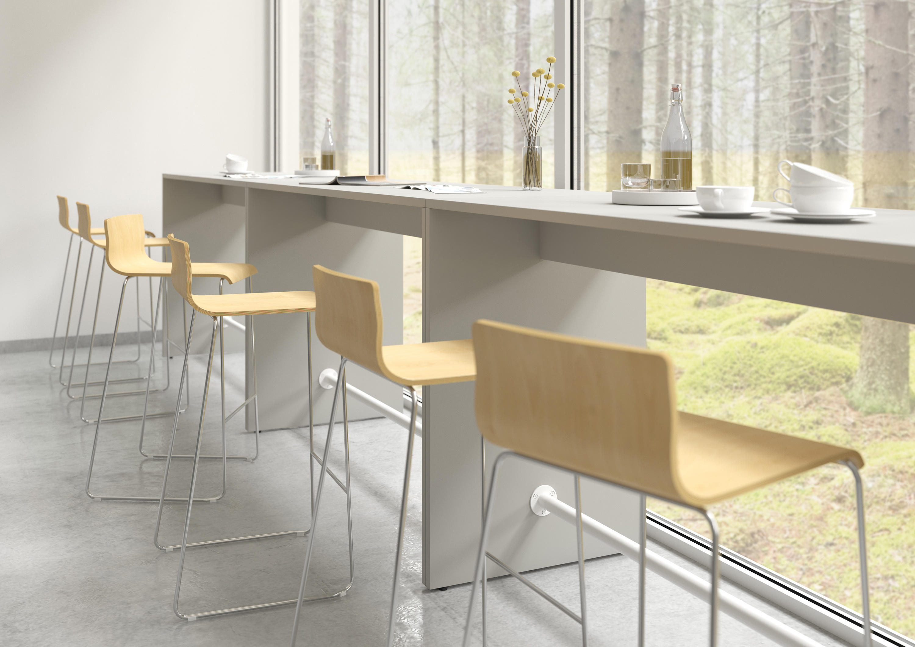 Moon High Chair w/Chrome - Plated Wire Steel Frame, Stackability 3 Units