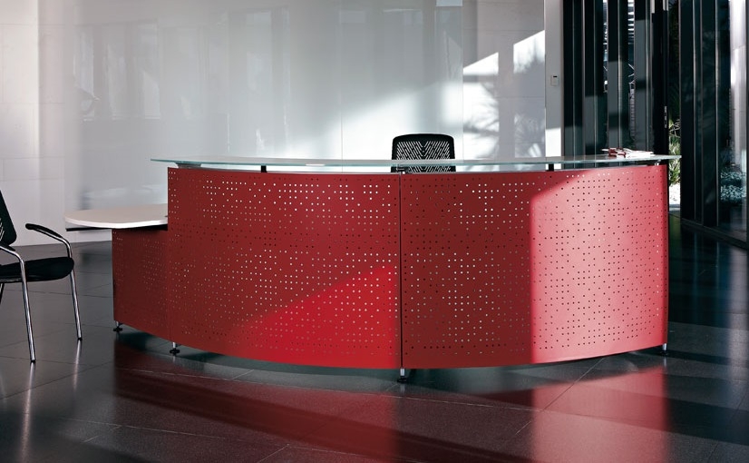 Informa Right Countertop Steel Pannel Reception Desk