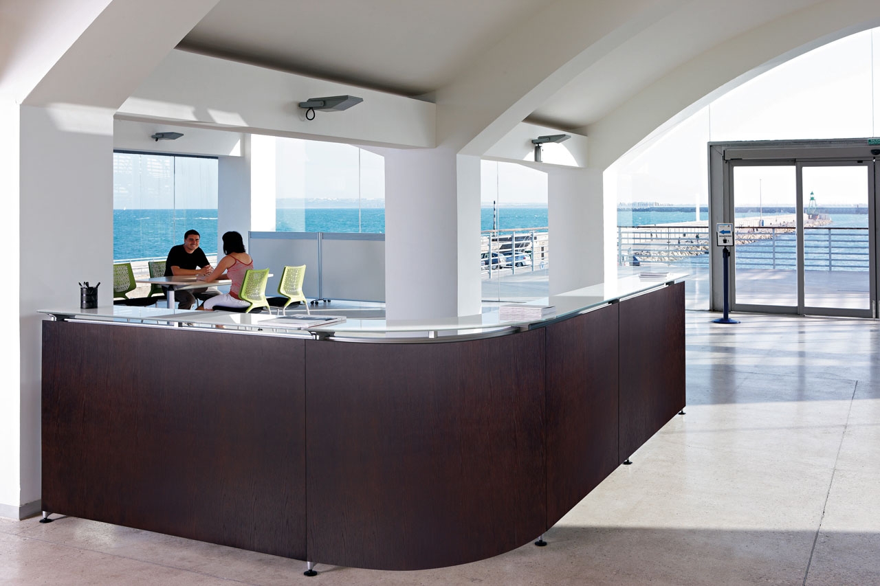 Informa Plywood L-Shape Reception Desk