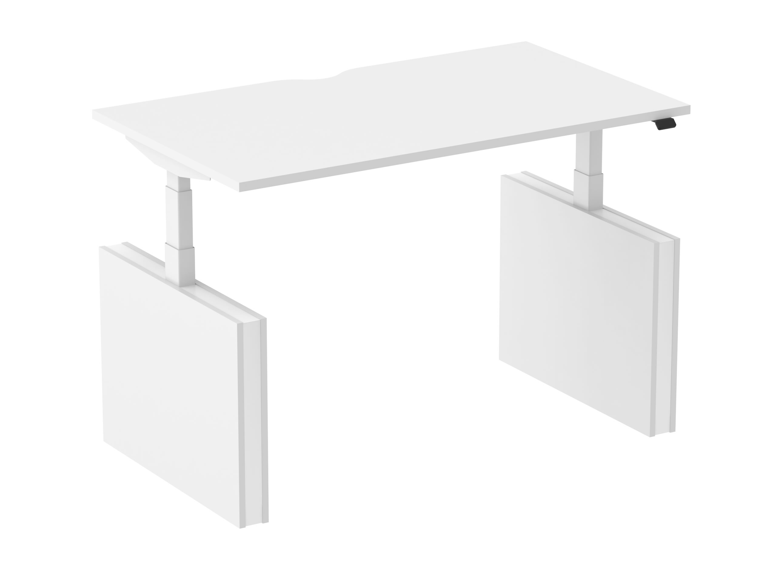 Motion 55.1" Sit-Stand Executive White Desk by NARBUTAS