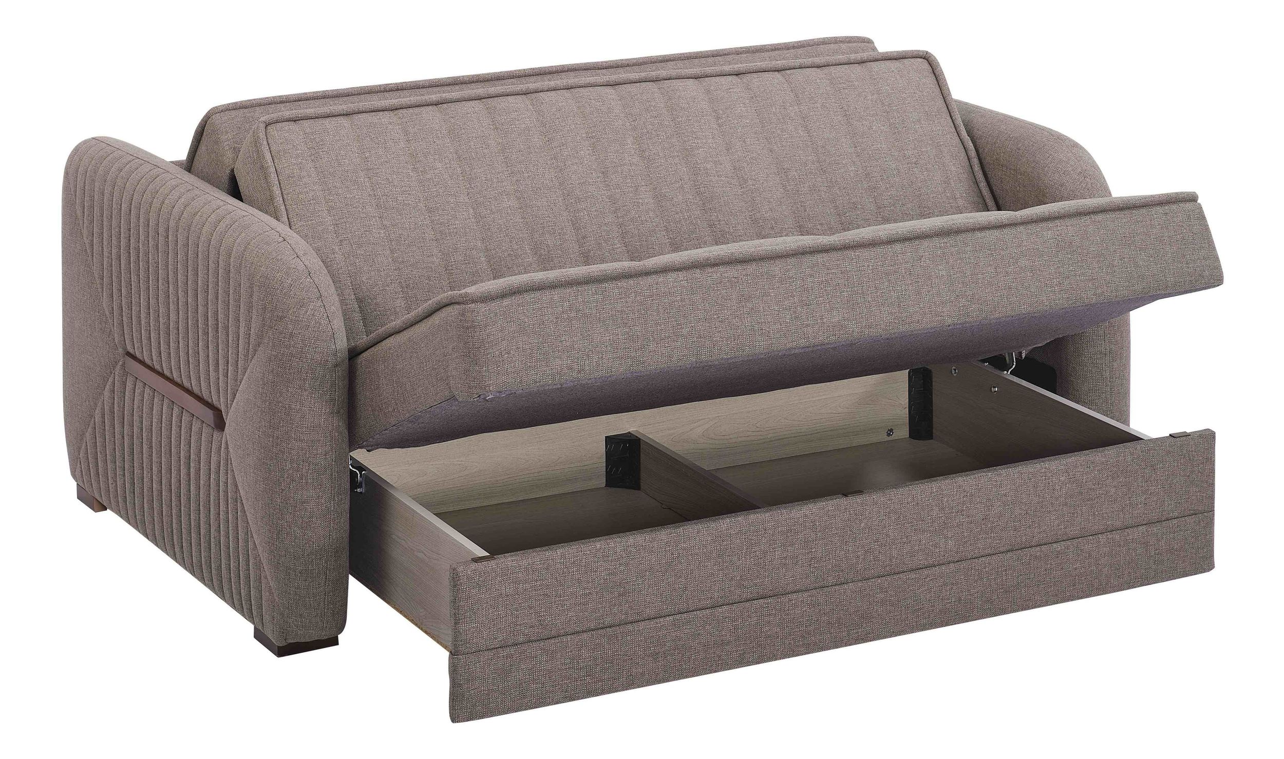 Speedy Microfiber Fabric Convertible Loveseat