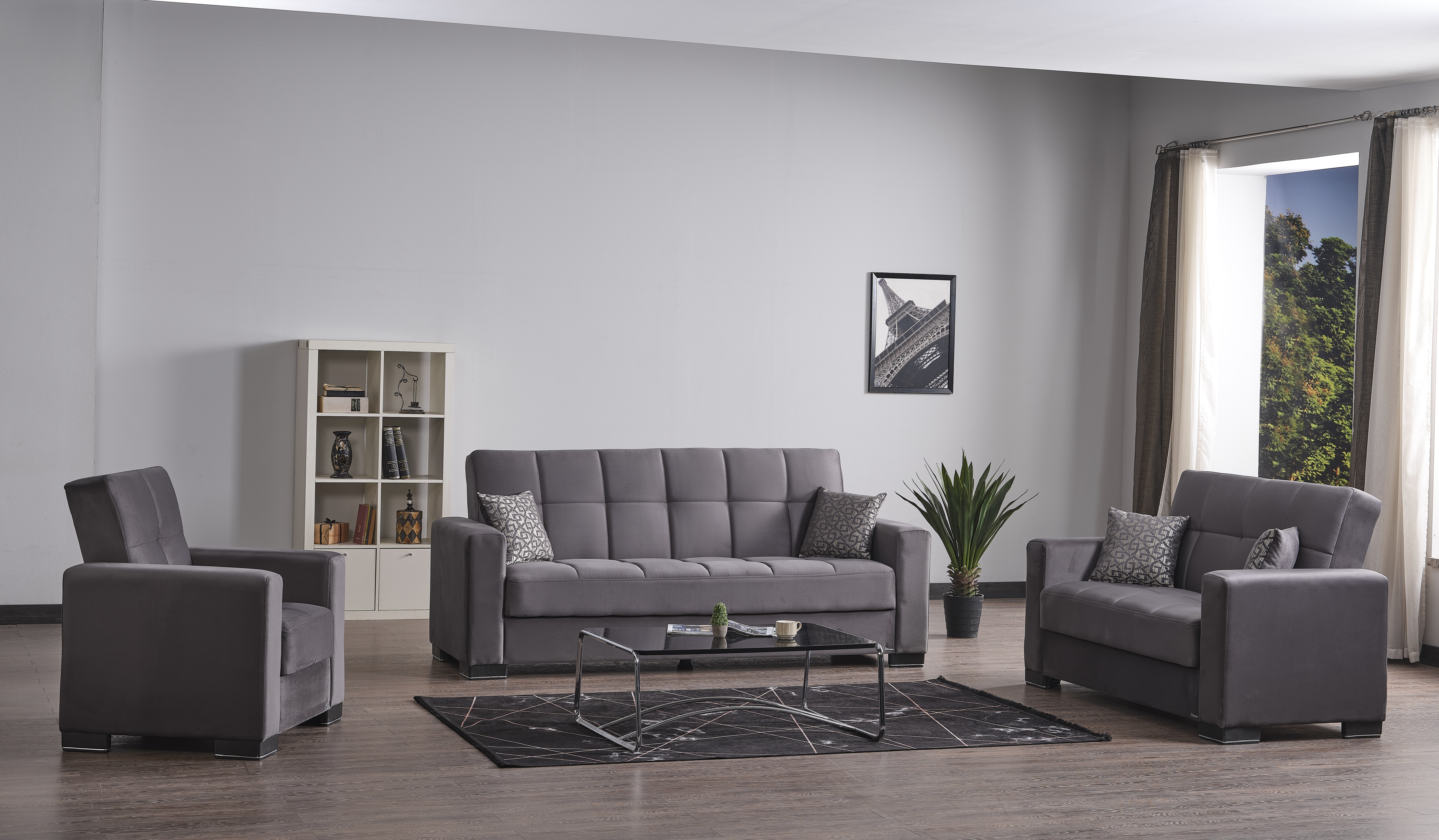 Armada Fabric/PU Convertible Sofabed