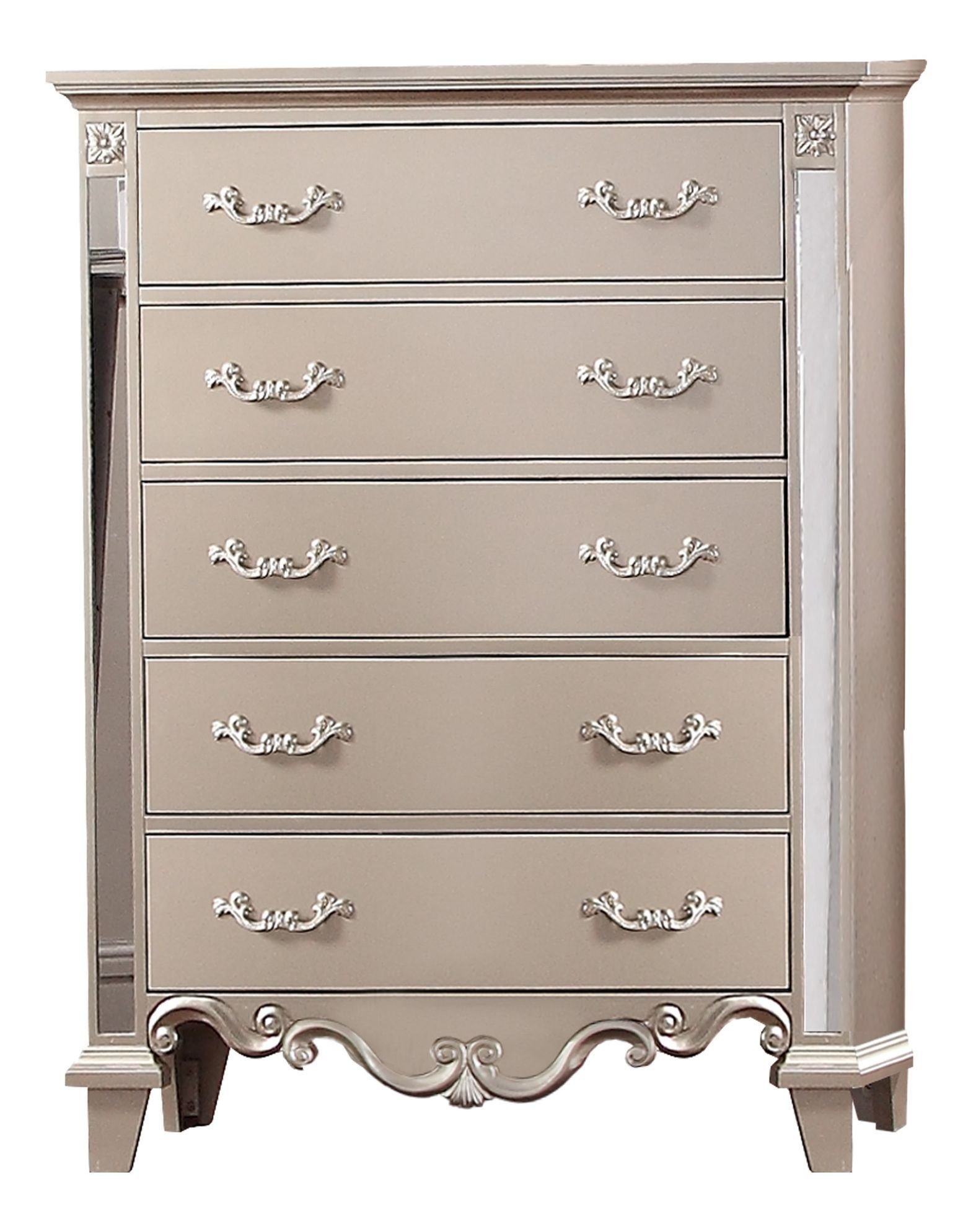Sonia Bedroom Set with Faux Leather Upholstered Headboard & Storage Drawers