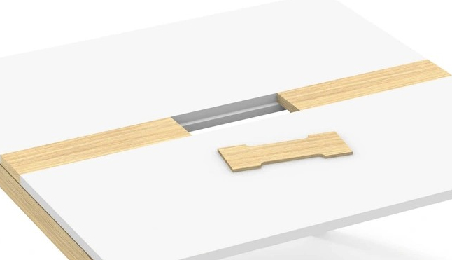 Wood Rect. Melamine 10-Person Meeting Table w/2 Grommets