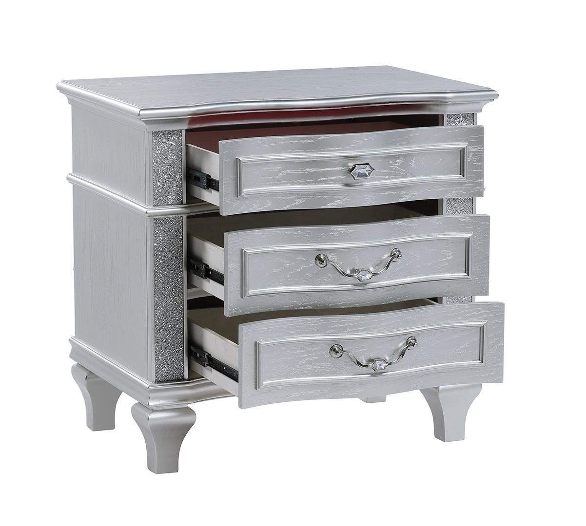Mystic Wood Panel Storage Bedroom Set w/LED Light