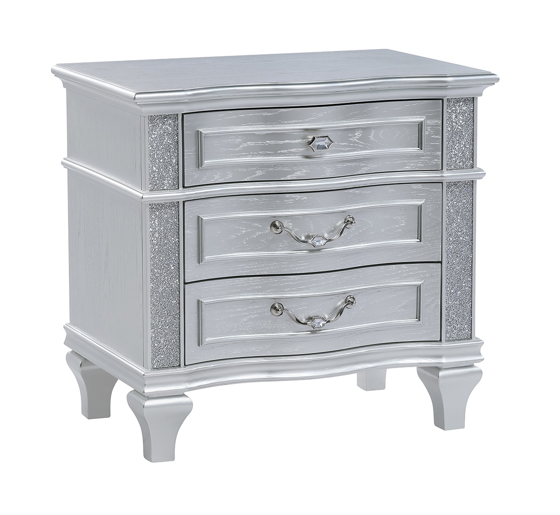 Mystic Wood Panel Storage Bedroom Set w/LED Light