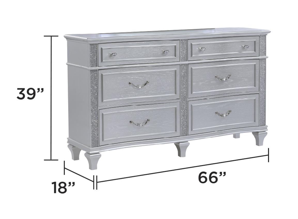 Mystic Wood Double Dresser w/6 Drawers