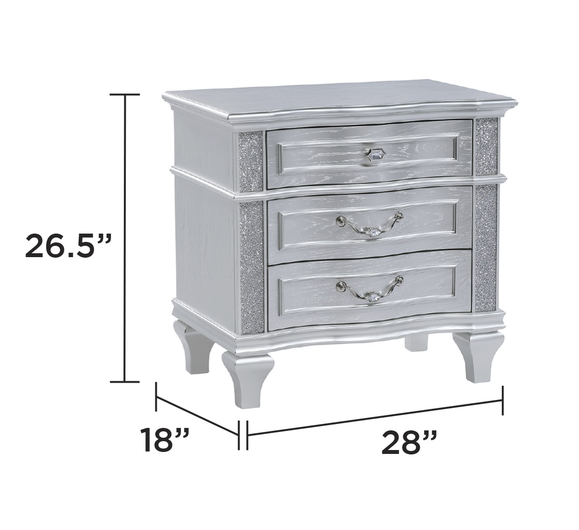 Mystic Wood Nightstand w/3 Drawers