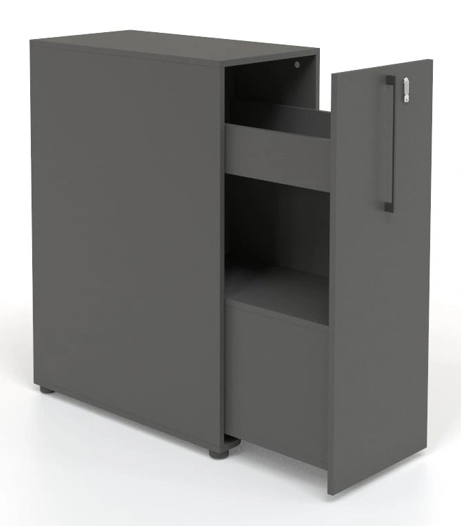 Boxi D32.3" Office Lockable Storage Tower w/3 Shelves