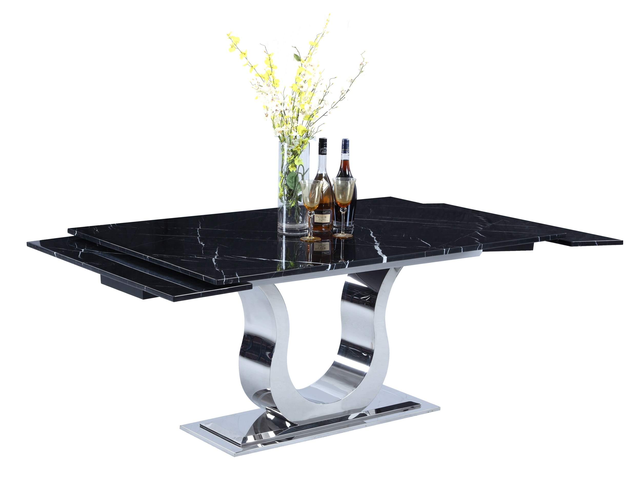 Nadia Rectangular Marble Extendable Dining Table