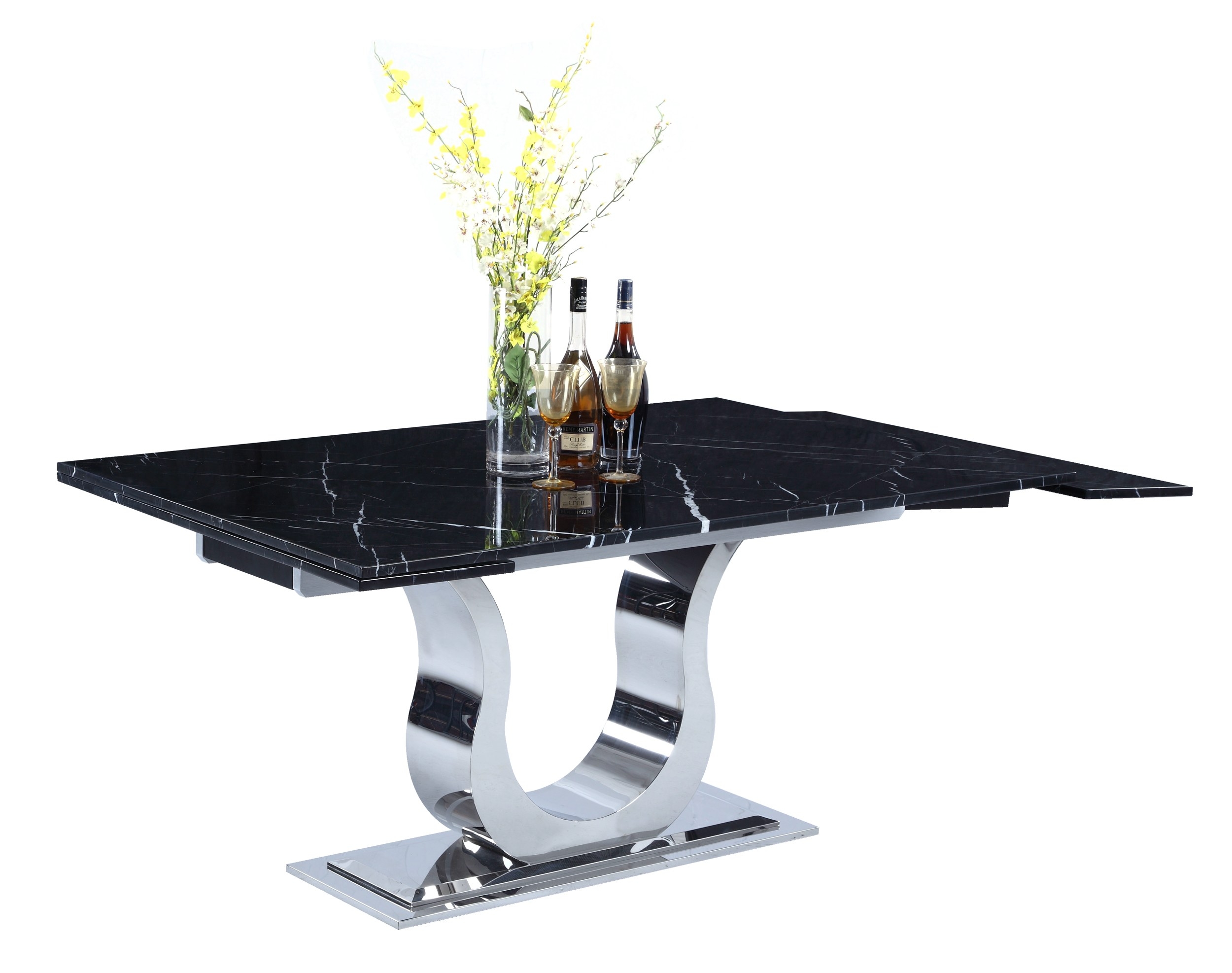 Nadia Rectangular Marble Extendable Dining Table