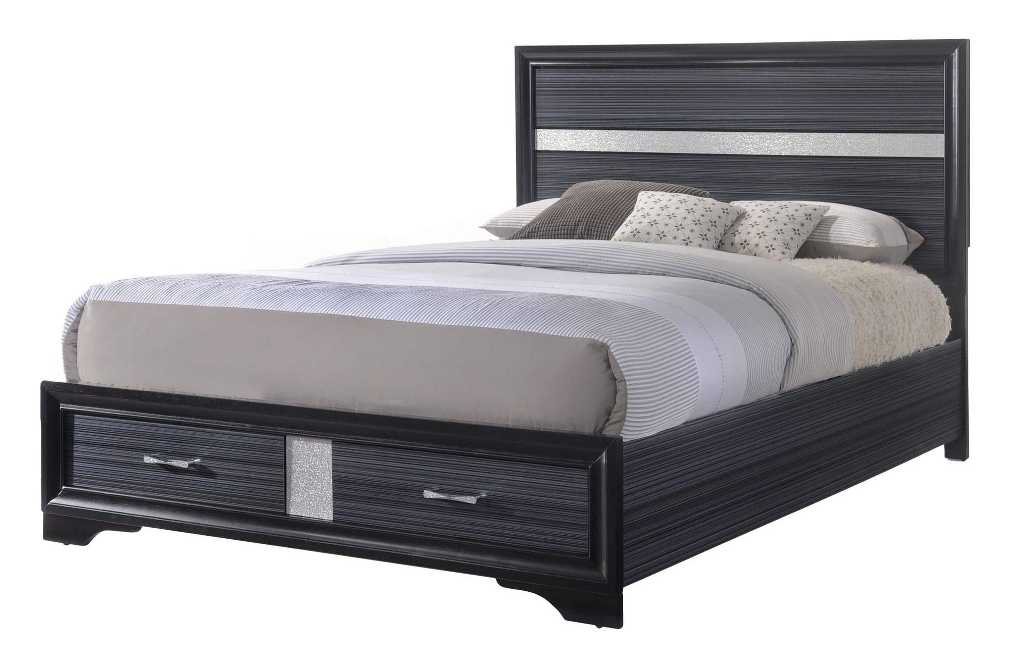 Naima Wood/Wood Veneer Storage Platform Bedroom Set