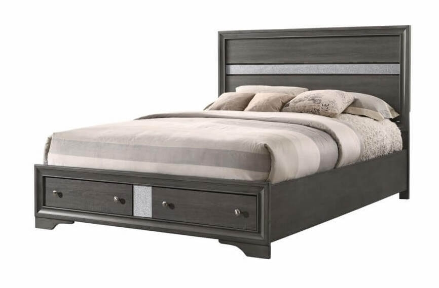 Naima Wood/Wood Veneer Storage Platform Bed