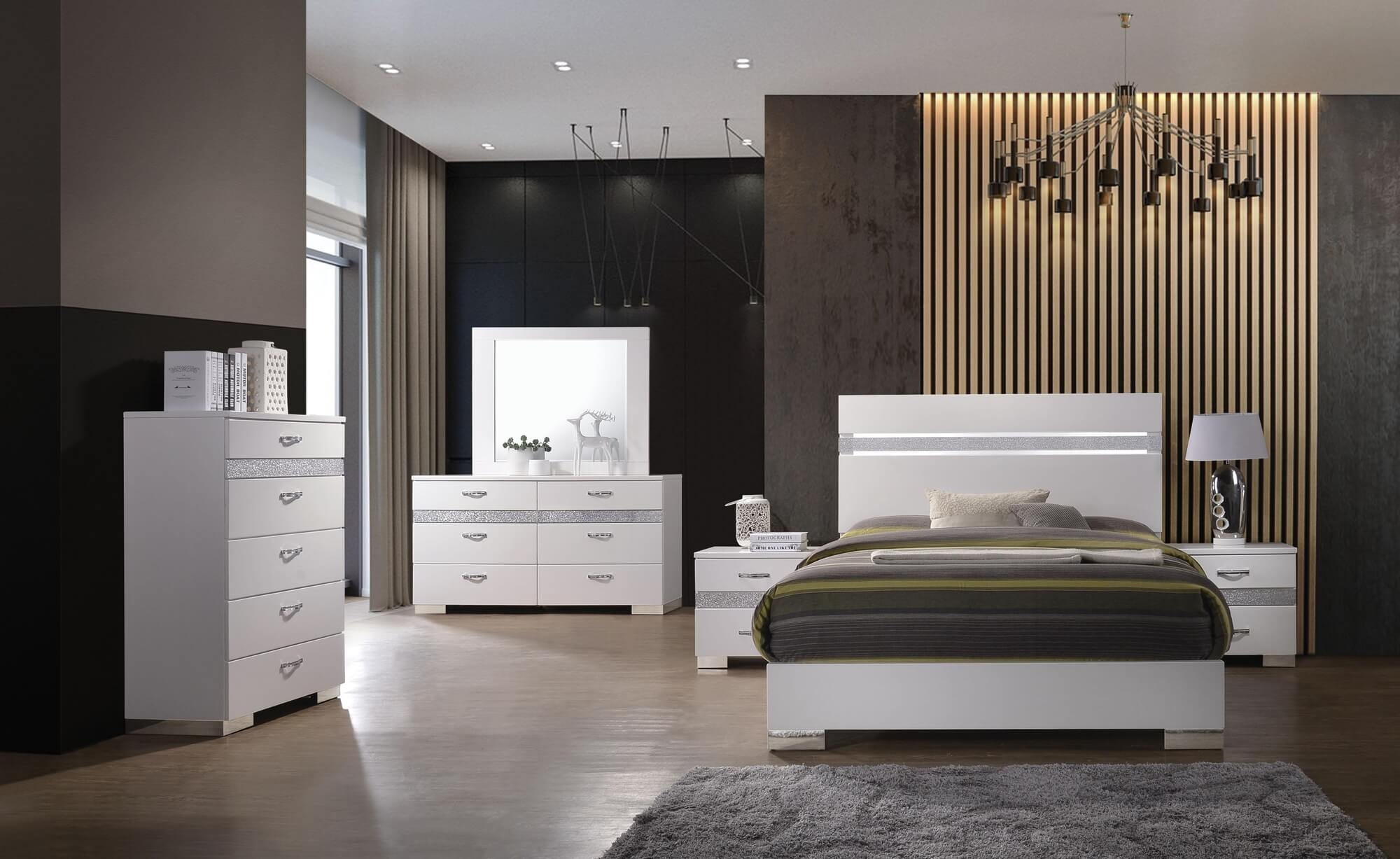 Naima II Wood/Wood Veneer Panel Bed