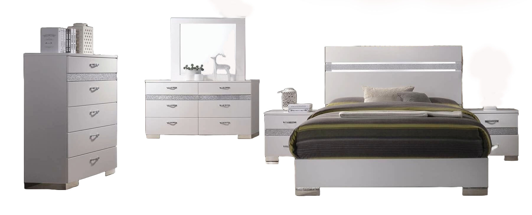 Naima II Wood/Wood Veneer Panel Bedroom Set