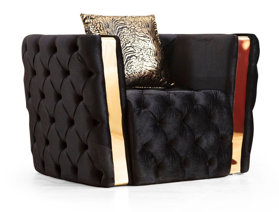 Naomi Tufted Velvet Chair - Thumbnail 5