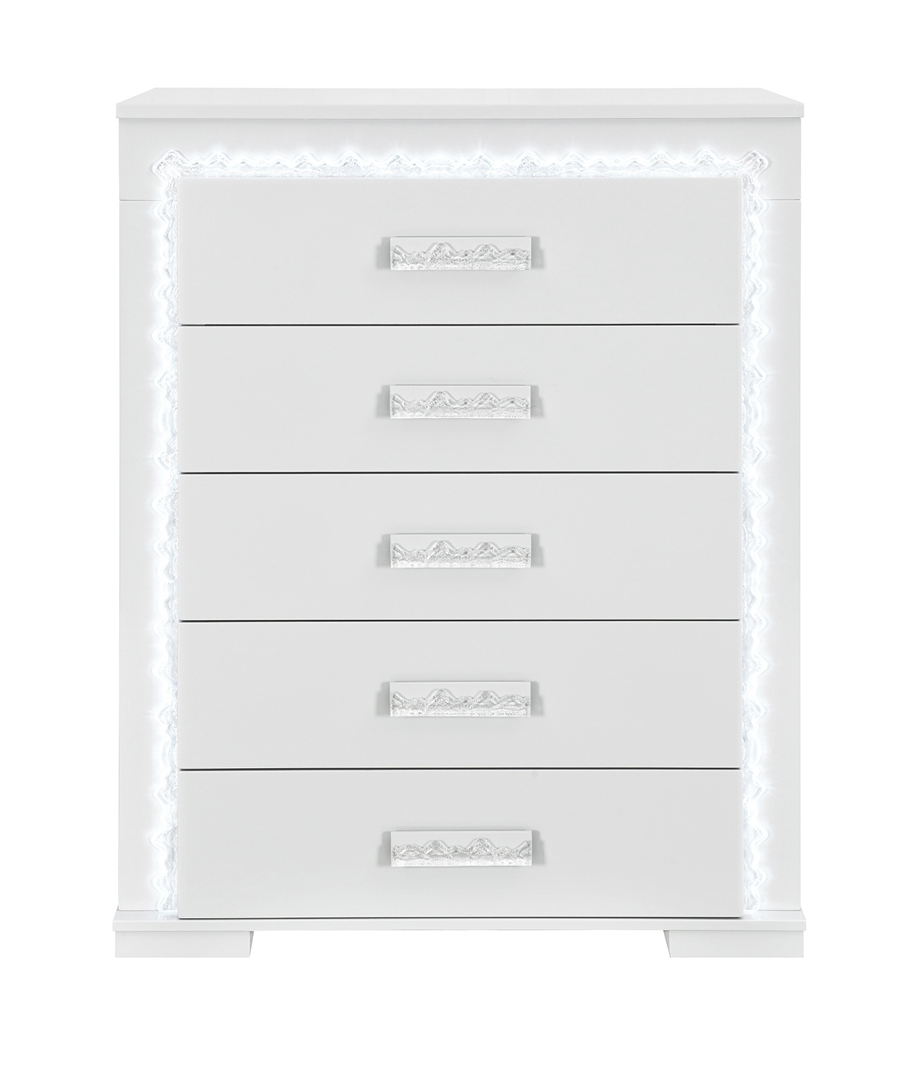 Naomi Platform Bedroom Set with LED and Marble Headboard