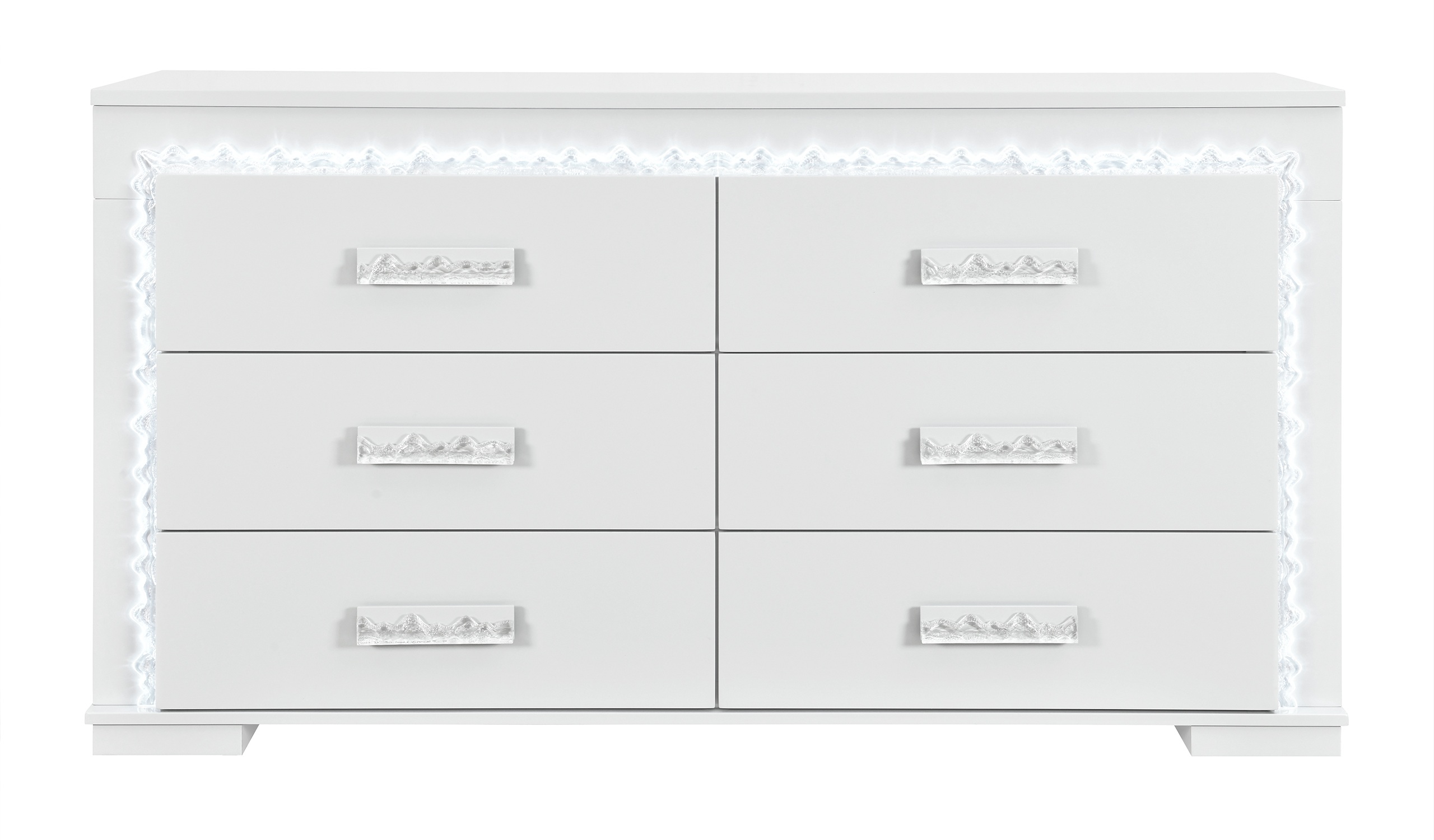 Naomi Platform Bedroom Set with LED and Marble Headboard