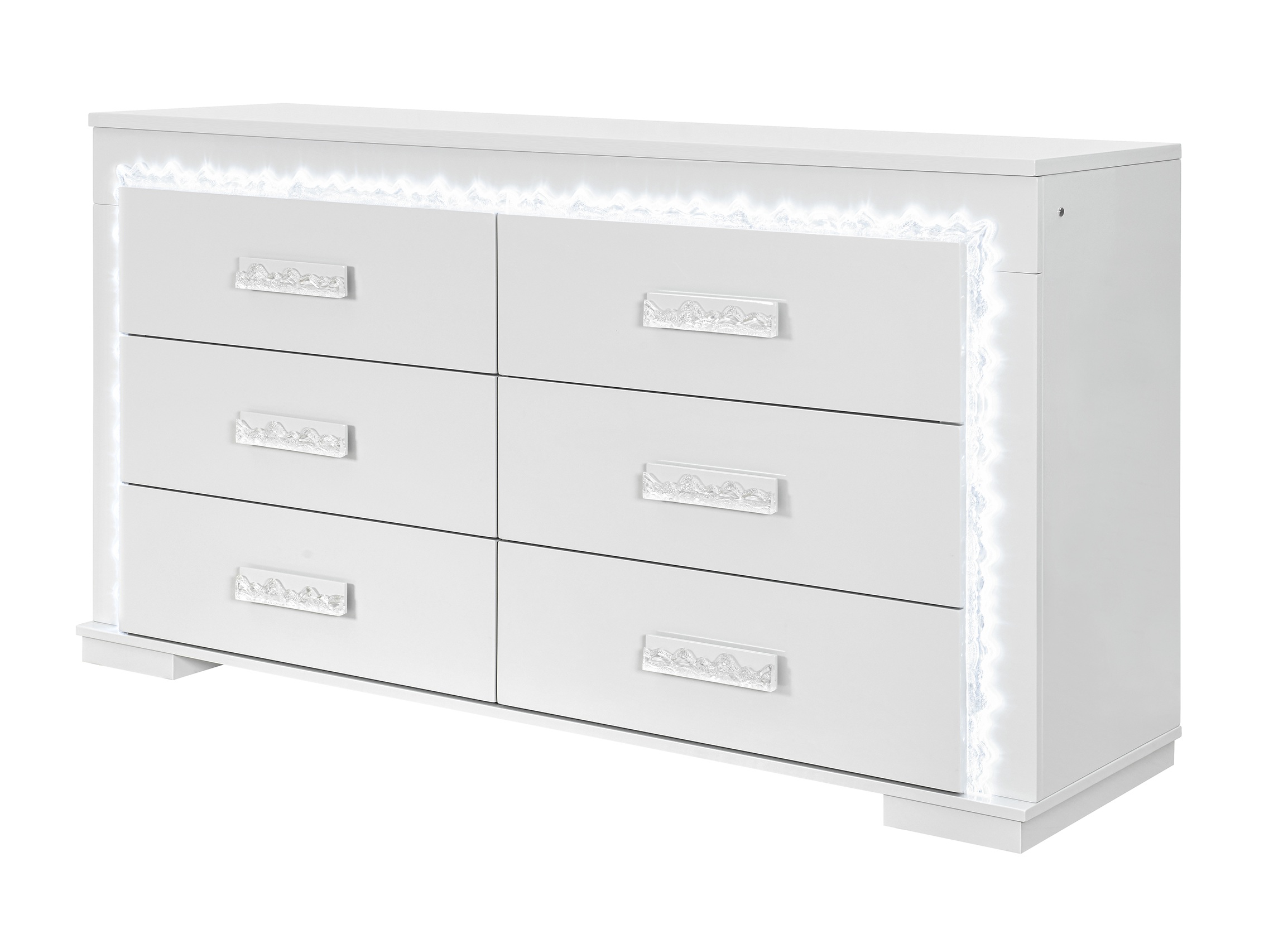 Naomi Platform Bedroom Set with LED and Marble Headboard
