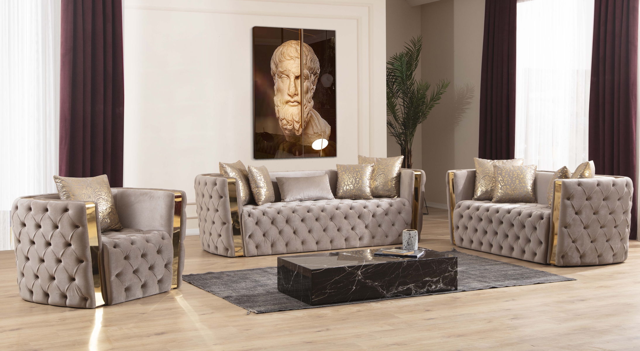 Naomi Tufted Velvet Sofa