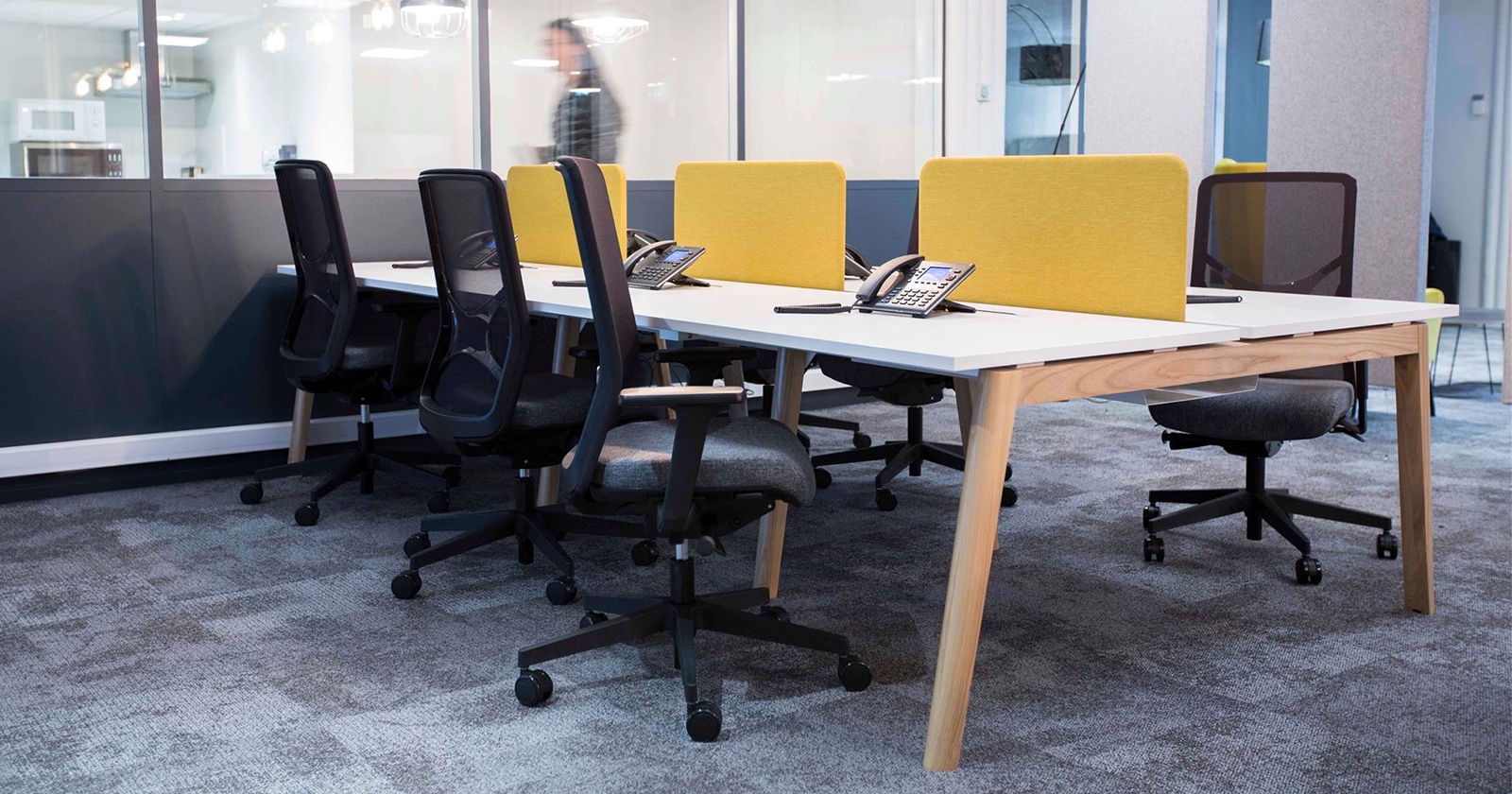 Nova Wood 47.2" Melamine Office 2-Desk Bench
