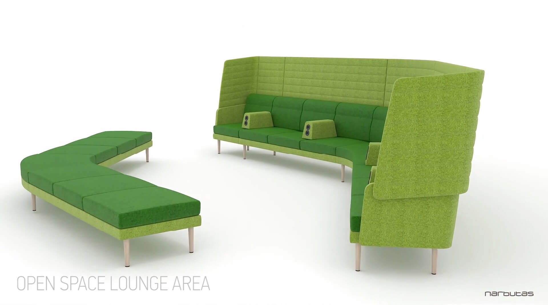 Arcipelago Two-Piece 16-seater Modular Lounge Seating Set w/Highback