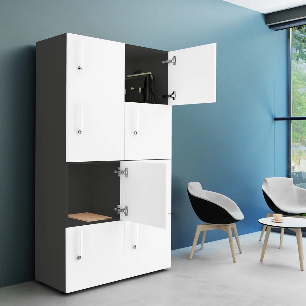 Nova White Doors And Dark Grey Side Storage by NARBUTAS