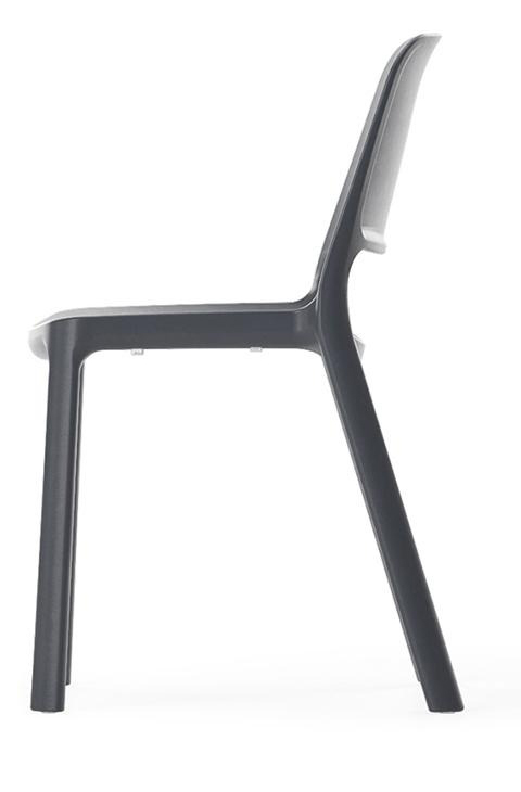 Polytone O 4 Legs Plastic Chair w/Transparent Soft Plastic Glides