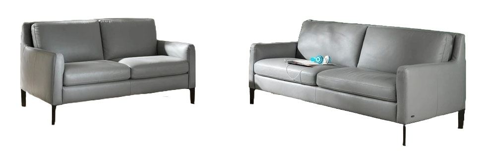 Quiete Fabric/Leather Living Room Set w/Metal Legs