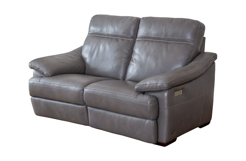 Pazienza Leather Power Reclining Loveseat w/Adjustable Headrest