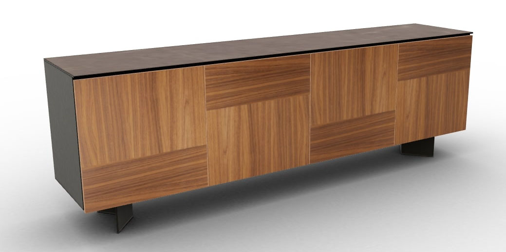 Universal Ceramic/Wood/Glass Customizable Sideboard w/4 Doors & Metal Base