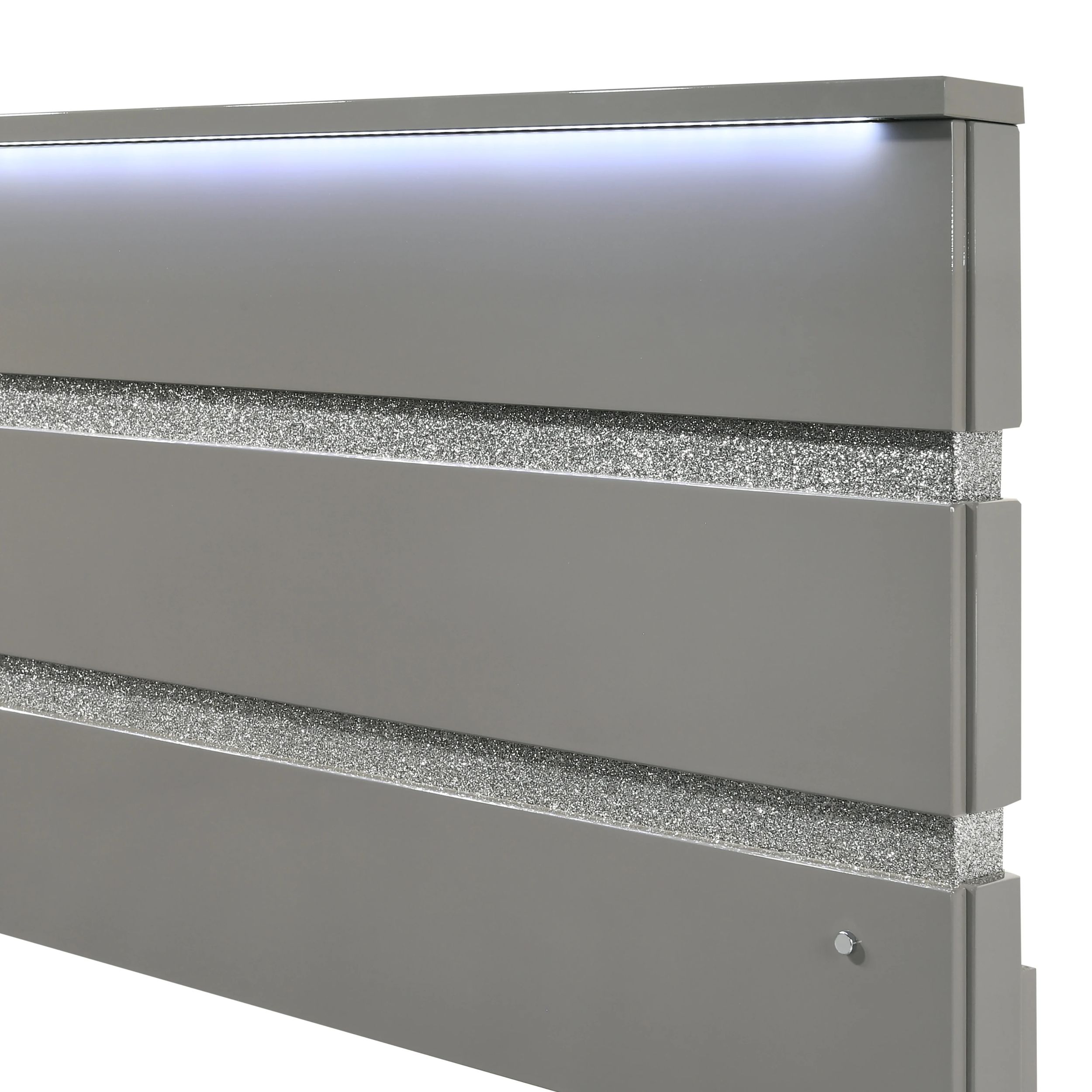 SM Paradox Gloss Laminate Platform Bed w/LED Light
