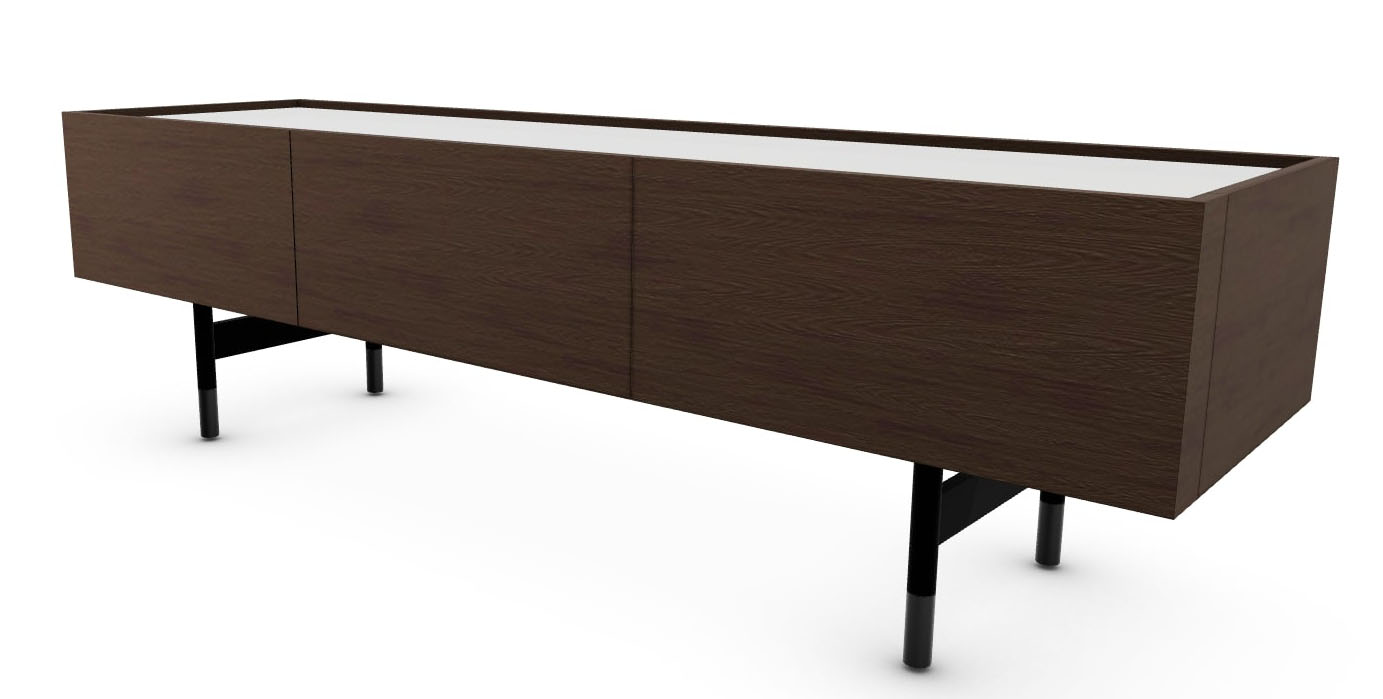 Horizon Ceramic/Wood/Metal Customizable TV Stand w/Door & 2 Drawer & Metal Feet