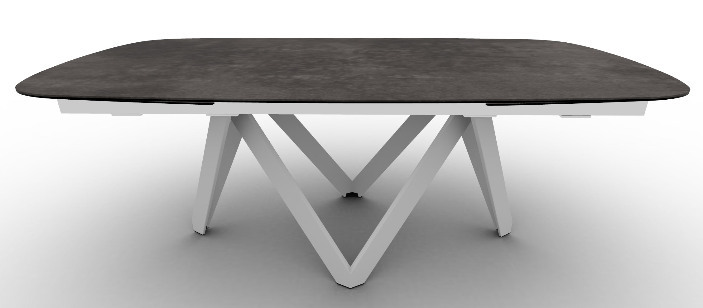 Cartesio W78.7"-97.6"-116.1" Ceramic/Metal/Wood Customizable Extendable Elliptical Dining Table