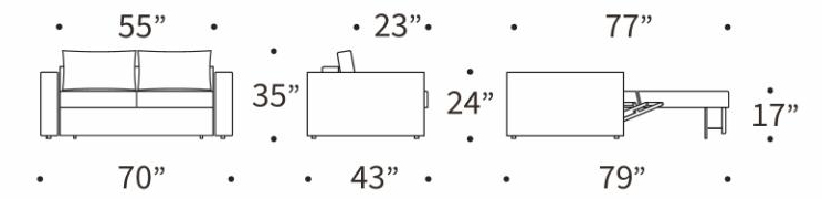 Neah Polyester Full Sofa Bed w/Standard Arm Rests