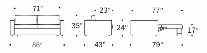 Neah Polyester King Sofa Bed w/Standard Arm Rests
