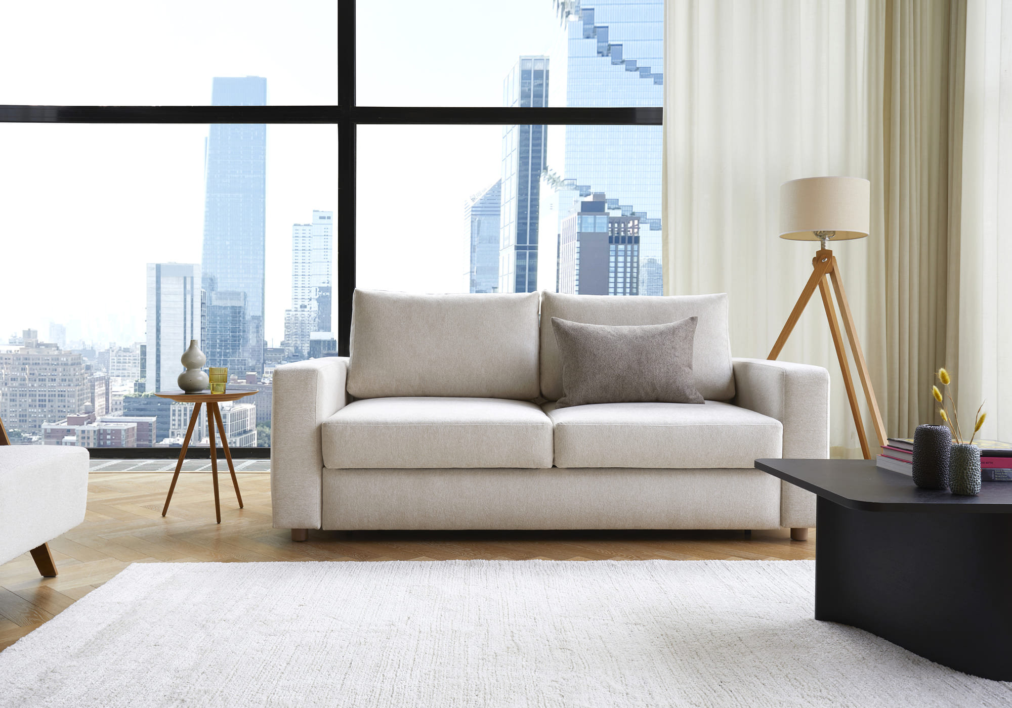 Neah Polyester King Sofa Bed w/Standard Arm Rests
