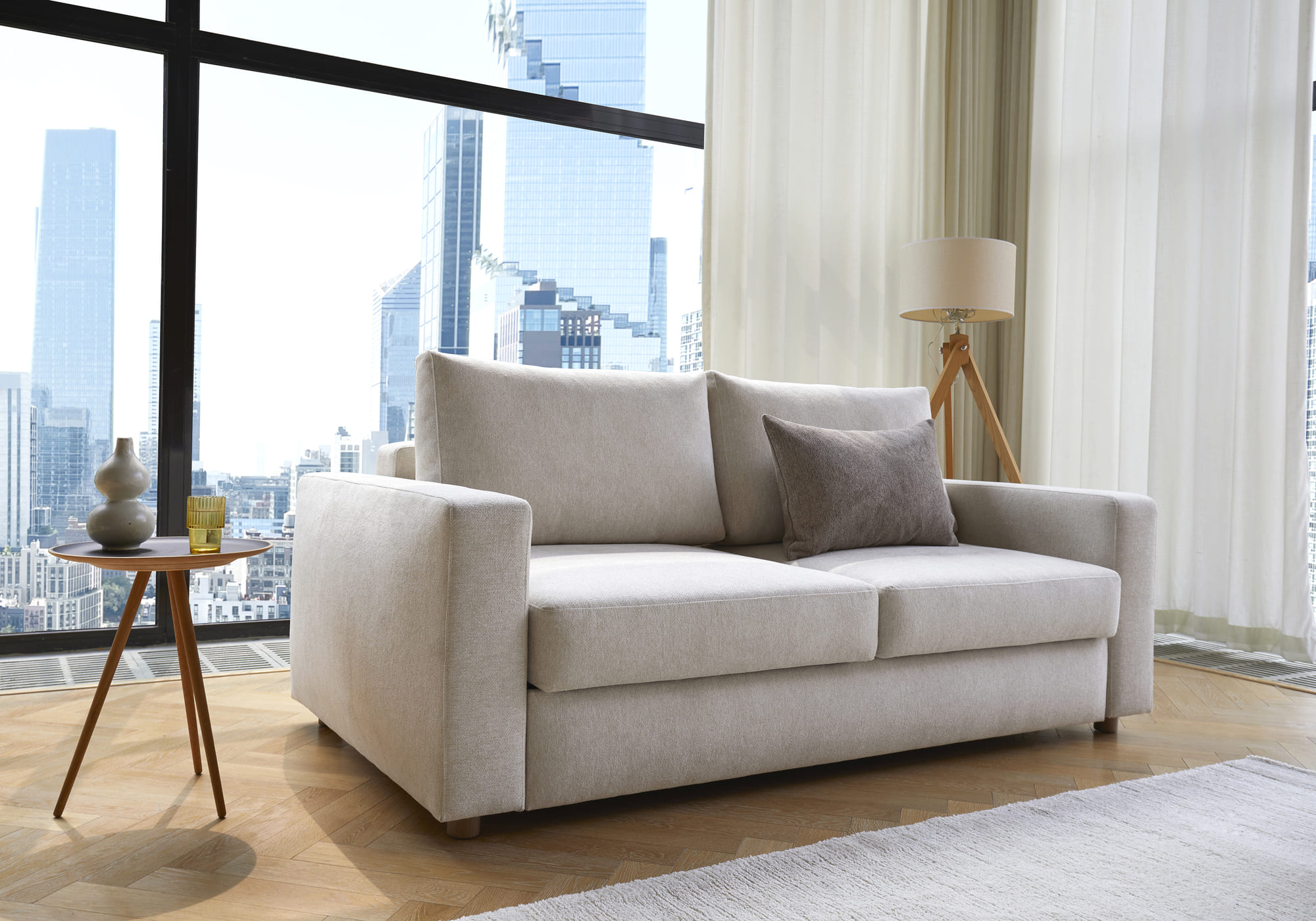 Neah Polyester King Sofa Bed w/Standard Arm Rests