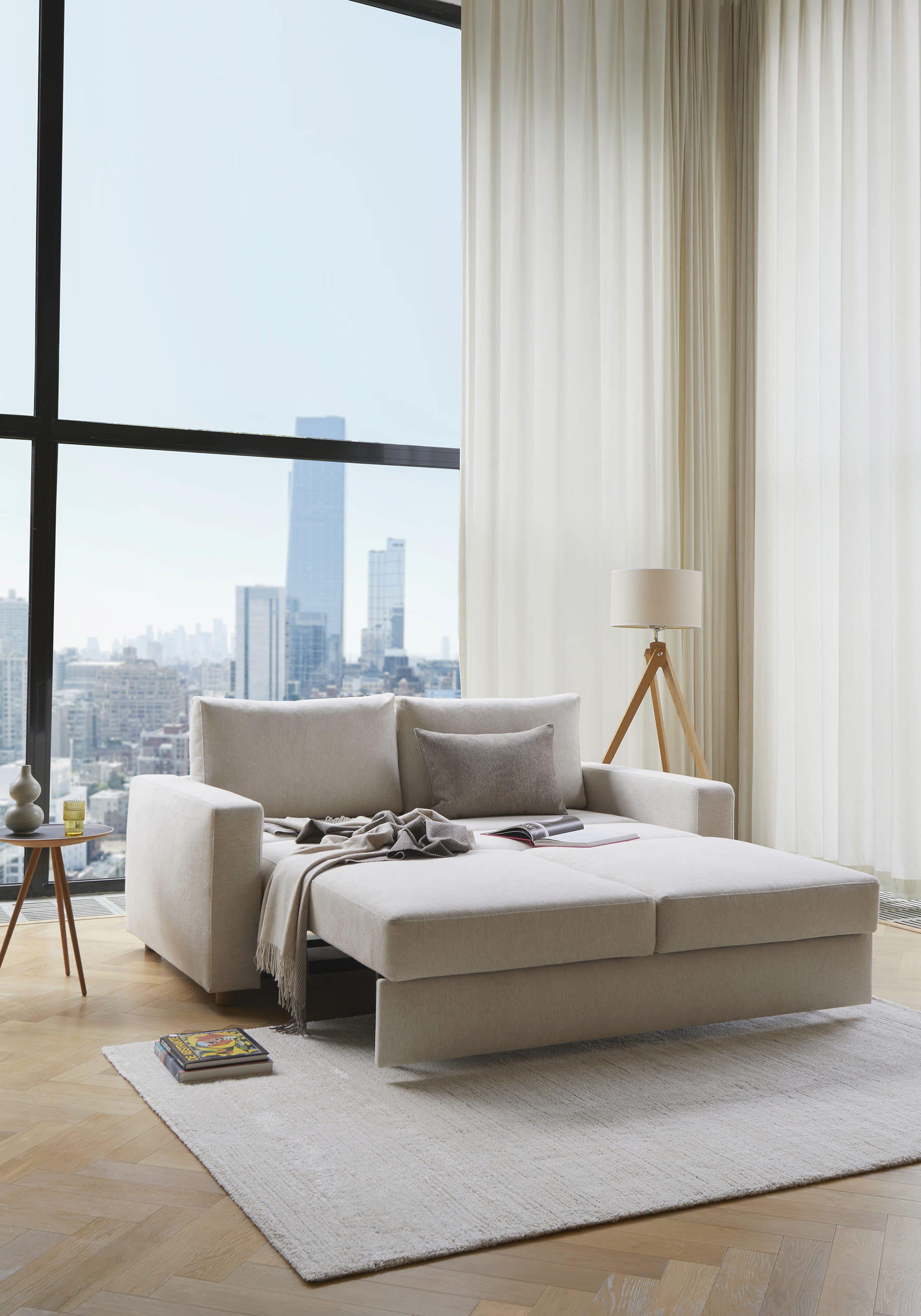 Neah Polyester King Sofa Bed w/Standard Arm Rests