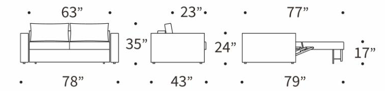 Neah Polyester Queen Sofa Bed w/Standard Arm Rests