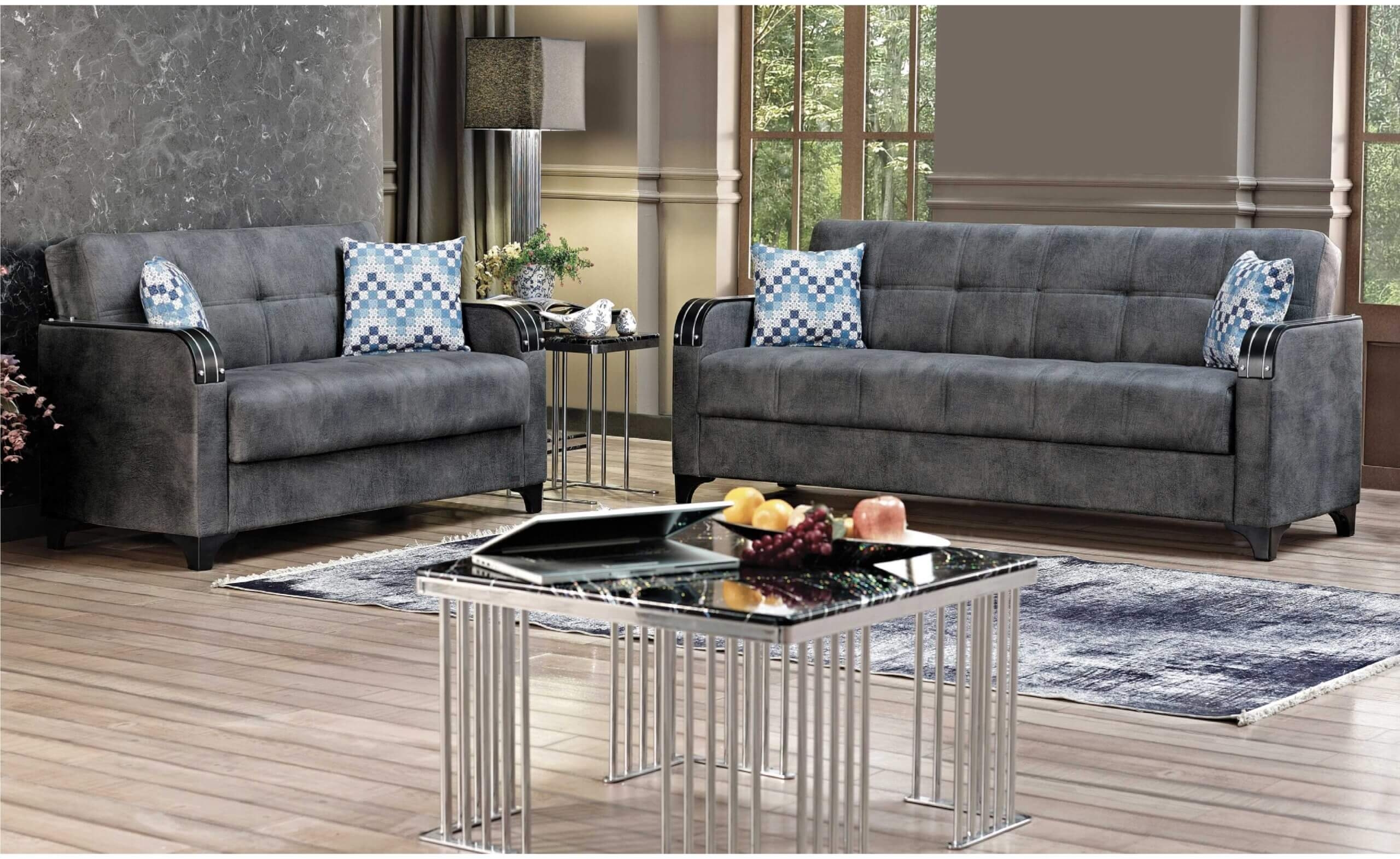 Nebraska Fabric Storage Sleeper Loveseat