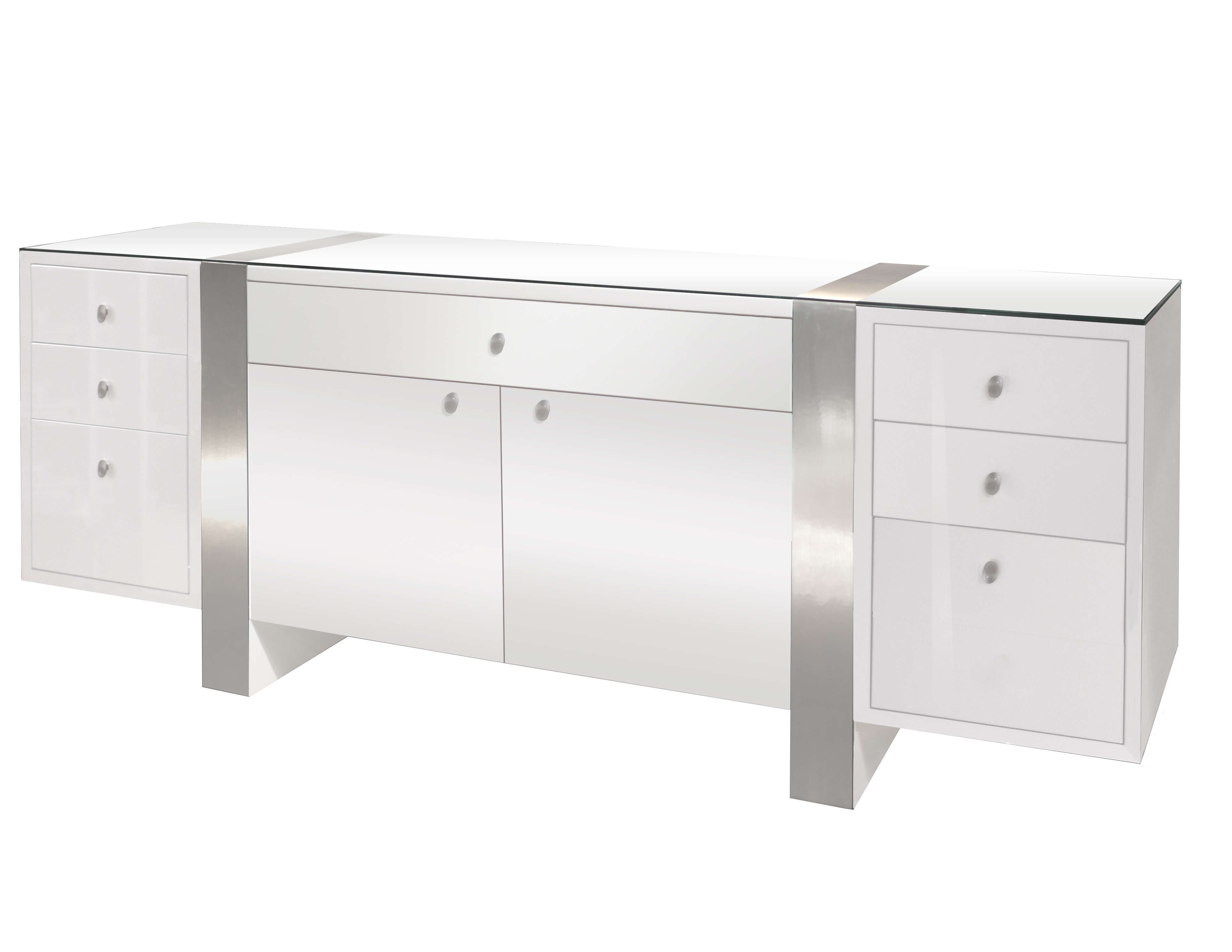 Nero Glass/Wood Credenza by Sharelle Furnishings