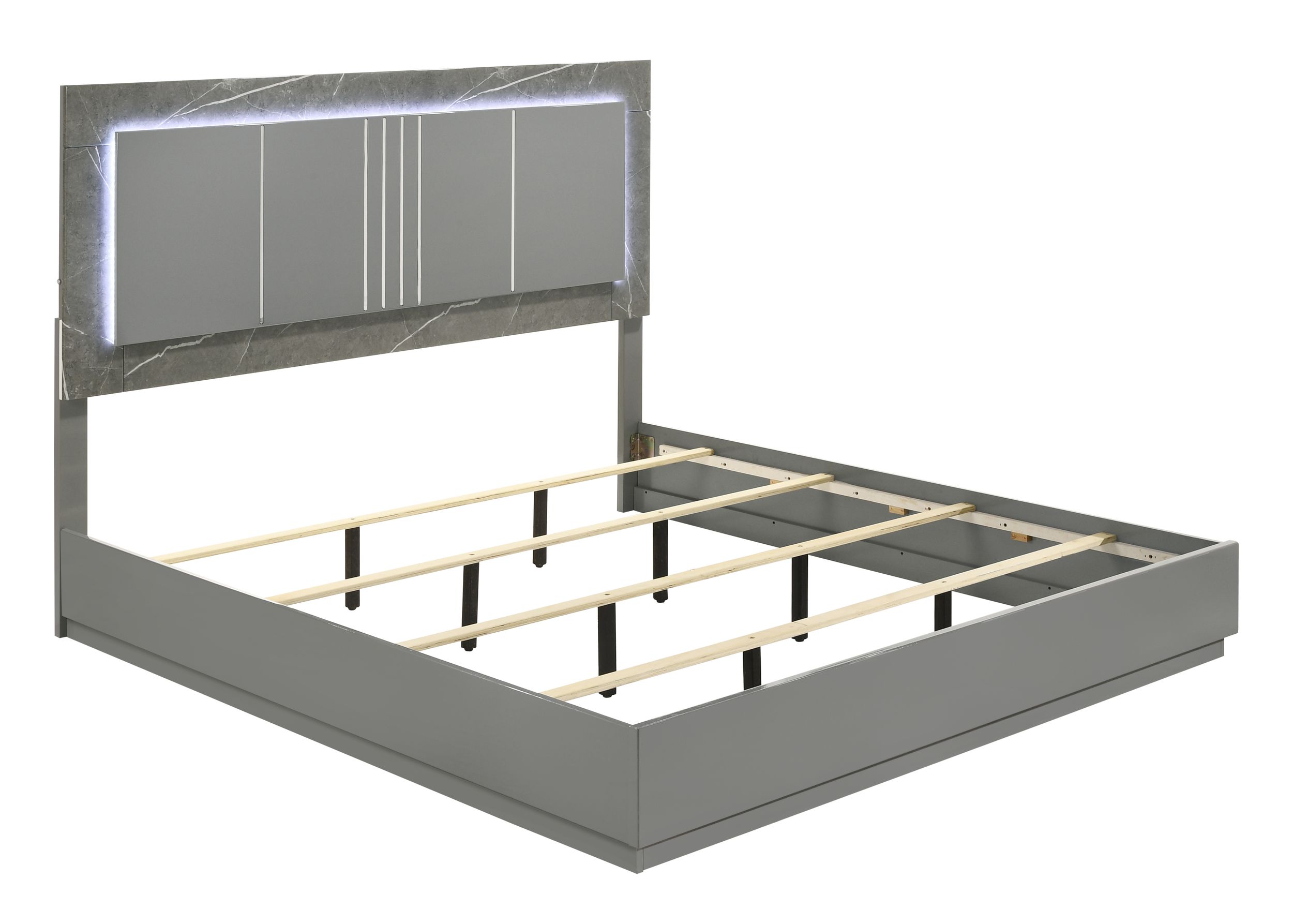 Elara Wood Platform Bed w/LED Light