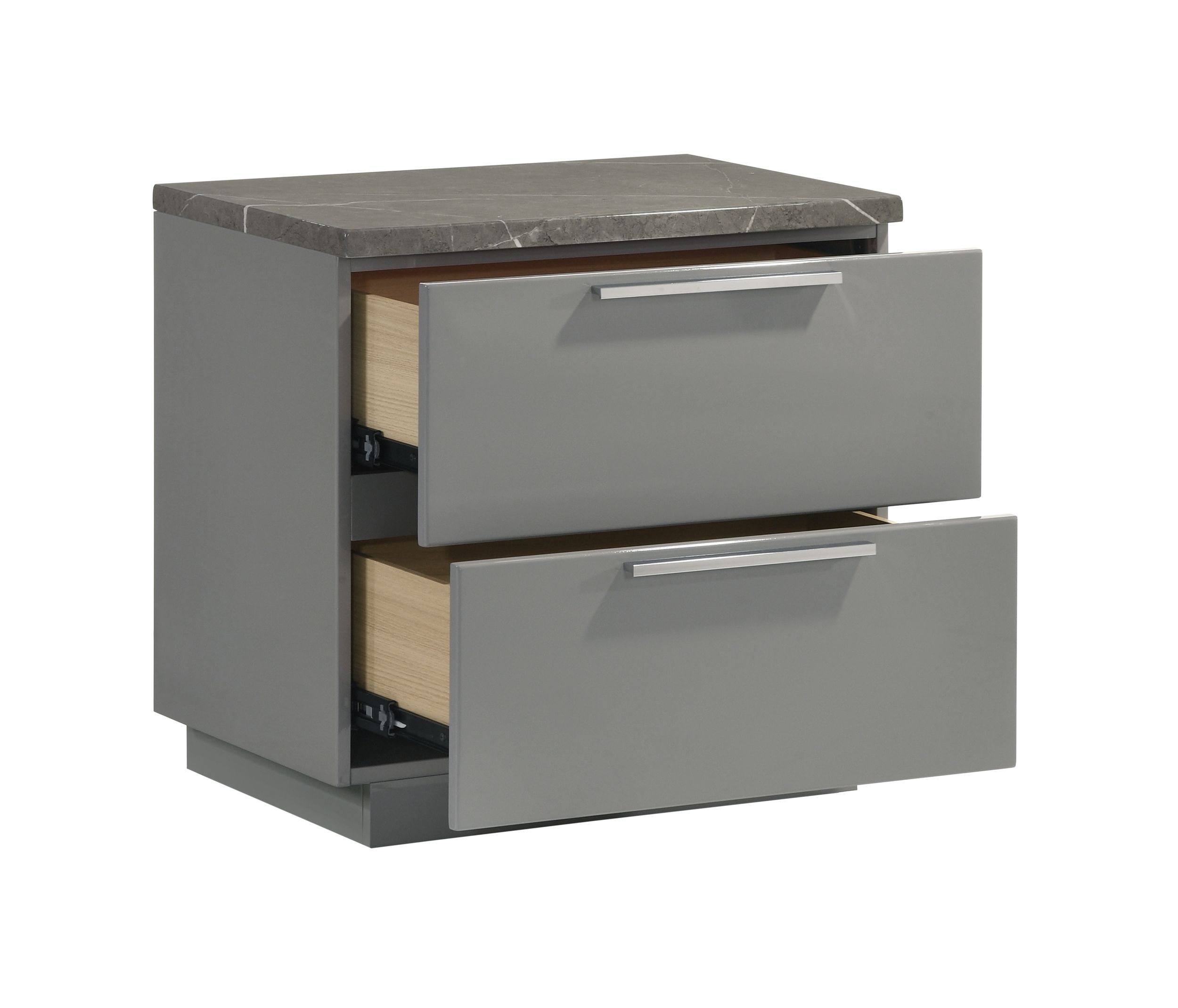 Elara Wood Nightstand w/2 Drawers