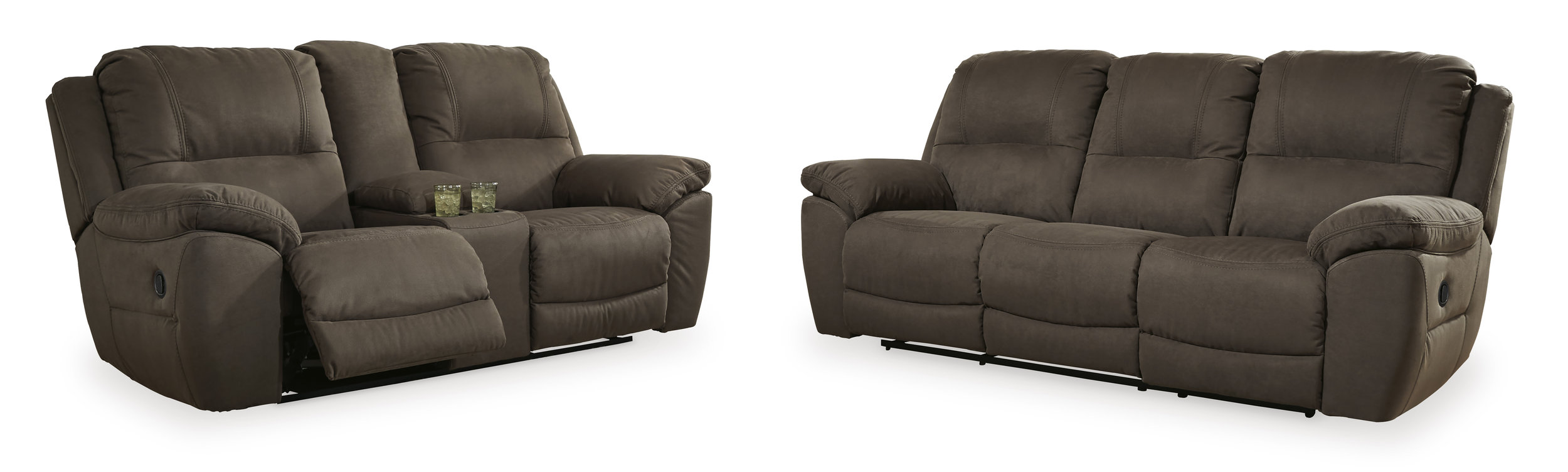 Next-Gen Gaucho Faux Nubuck Leather Reclining Living Room Set