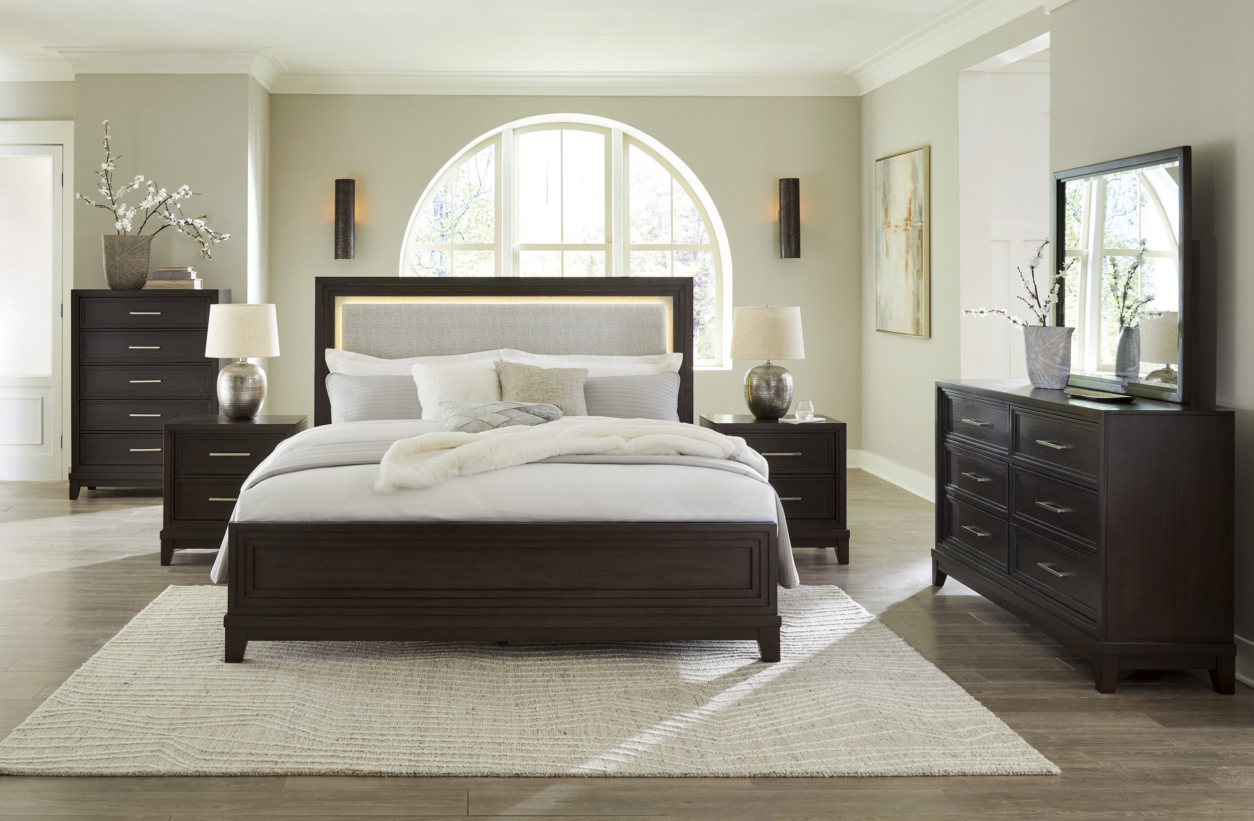 Neymorton Polyester/Wood Panel Bed, California King Size