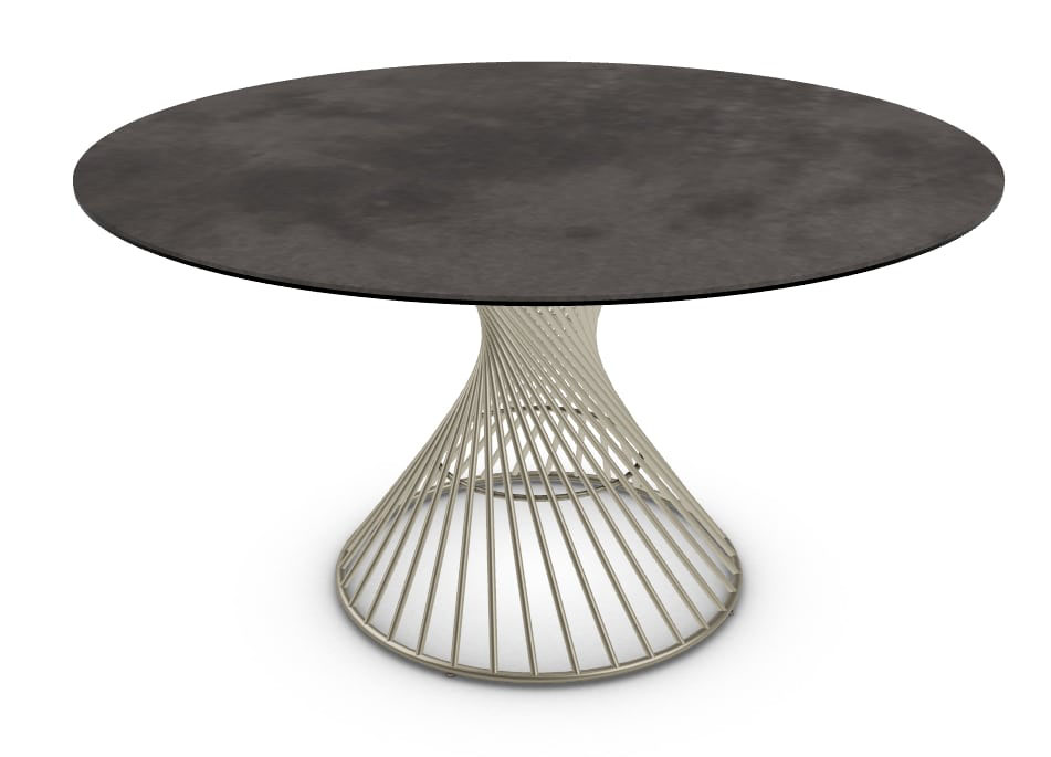 Vortex W55.1-inch Ceramic/Metal Customizable Round Dining Table